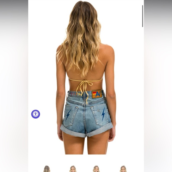 Aviator Nation Bolt Jean Shorts Size 26 - Picture 4 of 7